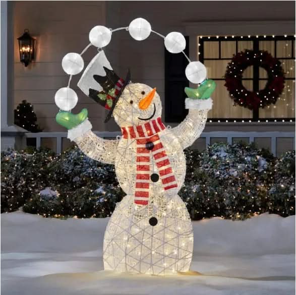 Boneco de Neve Iluminado | Com 156 LEDs Branco Quente – 1,82 m