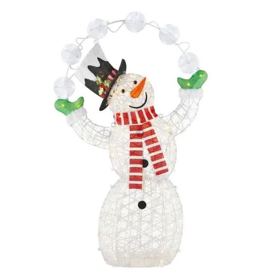 Boneco de Neve Iluminado | Com 156 LEDs Branco Quente – 1,82 m
