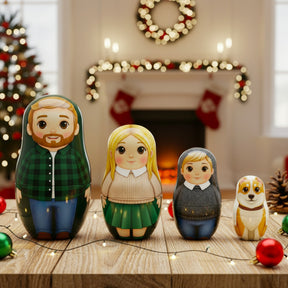 Retrato Personalizado em Boneca Russa (Estilo Cartoon) - Promoção de Natal
