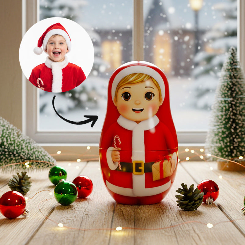 Retrato Personalizado em Boneca Russa (Estilo Cartoon) - Promoção de Natal