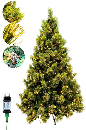 Árvore Pinheiro Colorado 2m • 1000 Galhos • 300 LEDs Warm Bivolt